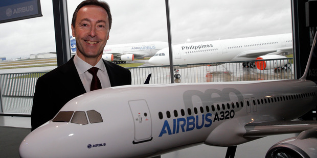Airbus CEO Fabrice Bregier. The European aerospace conglomerate said it delivered 626 planes last year, a company record but still 22 fewer than U.S. rival Boeing. Photo / AP