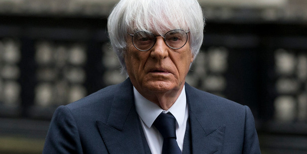 President and CEO of Formula One Management Bernie Ecclestone arrives for his case at the High Court in London. Photo / AP