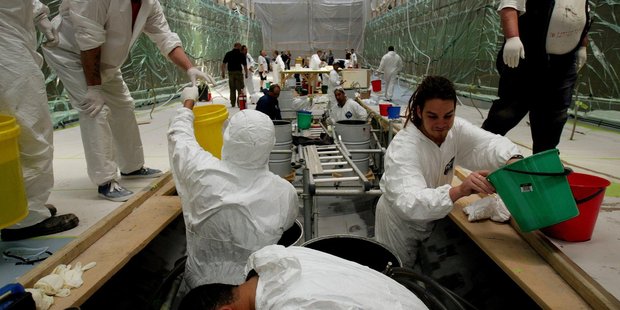 A new resin infusion technique being applied on the hull of a yacht in West Auckland. MFAT has commissioned a Bangladesh firm to build an $8m ferry, beating out NZ boat builders for the contract.