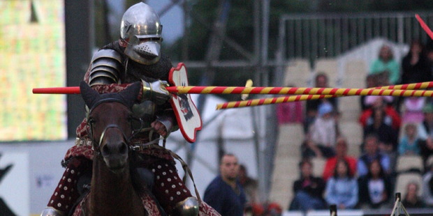 A jousting knight from the Order of the Boar.