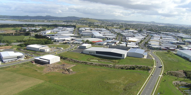 A view of Manukau shows dwindling vacant industrial land with industrial buildings encroaching.