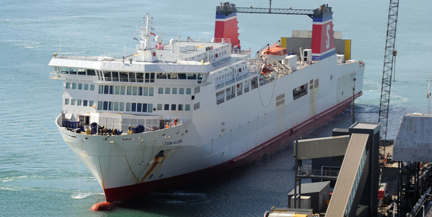 The Stena Alegra, the replacement Interislander ferry for the crippled Aratere, returns to port after breaking down. Photo / SNPA/Ross Setford