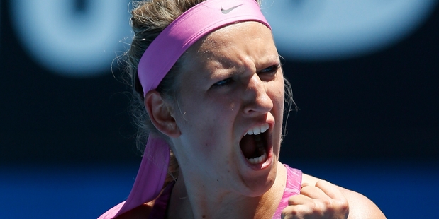Victoria Azarenka planned an ice bath after her 7-6 (2), 6-2 victory against Johanna Larsson. Photo / AP
