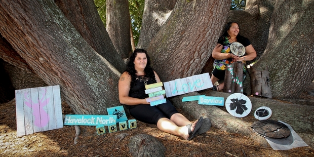 Artists Jasmine Elliment and Eve Kireka from Hastings will display their work at Hawke's Bay's Backyard Summerfest on January 18. Photo/Glenn Taylor