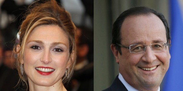 France's President Francois Hollande, right, and French actress Julie Gayet, who is reported to be pregnant with his child. Photo / AFP