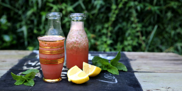Watermelon, mint and lemon cooler spiked with honey. Photo / Eleanor Ozich.