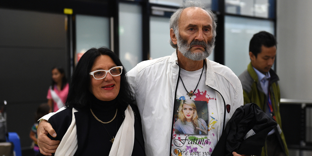 Angela and George Dyczynski, arrive at Schiphol Airport, the Netherlands, to search for their daughter. Photo / AAP