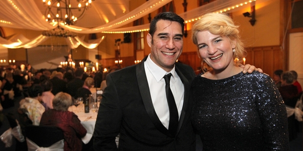 DOUBLE ACT: Homegrown singers Phillip Rhodes and Anna Pierard, at last night's charity concert and auction at the Mission Estate Winery in Taradale. The baritone and mezzo-soprano pair were performing in support of the U-Turn Trust and Flaxmere's Te Aranga Marae. LEFT: Henare O'Keefe spoke before the concert and auction. PHOTOS/DUNCAN BROWN