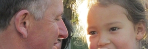 NEW FRIEND: Manaia Fell, 4, gets a hug from Prime Minister John Key. PHOTO/KATEE SHANKS 250714KEY