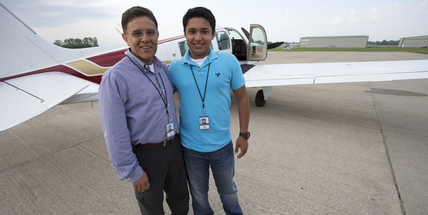 Babar Suleman and son Haris Suleman. Photo / File / AP
