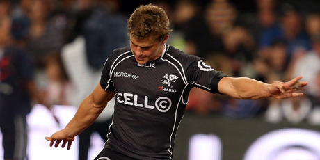 Sharks coach Jake White has sprung a minor surprise by naming Patrick Lambie (pictured) at first-five for his team's semifinal against the Crusaders. Photo / Getty Images.