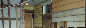 Old lead paint and rotten piles proved challenging in the prep work for this planned bathroom renovation.