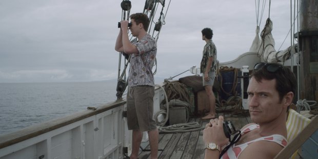 A scene from the rip-roaring real-life story in the docudrama 'Pirates of the Airwaves'.