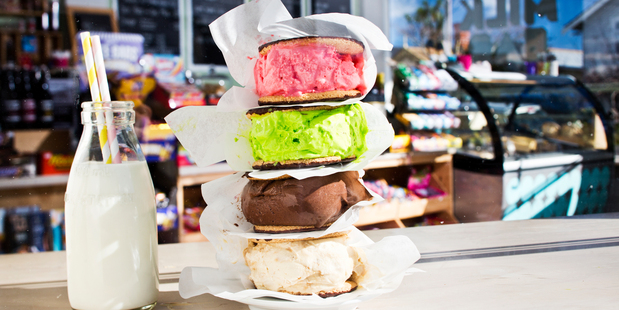 Ice cream sandwiches from the Cheltenham Dairy in Devonport. Photo / Babiche Martens.