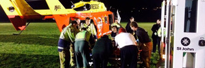 Emergency services attend to a Hamilton woman who crashed her car over a bank and 100m in Waitomo.