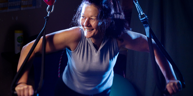 HEALTHY: Lyn Preston works out "religiously" in her home gym. STEPHEN PARKER 250714sp1.JPG