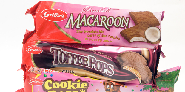 Popular Griffin's brands include: Macaroon, Toffee Pops and Cookie Bear biscuits. Photo / Stephen Parker