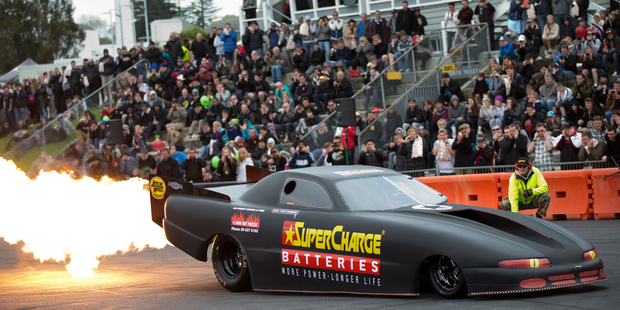 The Super Charge Batteries Jet Car proved a popular attraction during the Speedshow at the ASB Showgrounds. Pictures / Richard Robinson