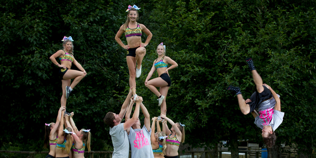 Cheerleading combines aerobics, acrobatics, dance, cheering and gymnastics. Photo / Sarah Ivey