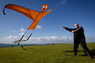 Kite enthusiast Peter Clark flying his Maori birdman version at Auckland's Orakei Marae. Photo / Sarah Ivey Kite enthusiast Peter Clark flying his Maori birdman version at Auckland's Orakei Marae. Photo / Sarah Ivey