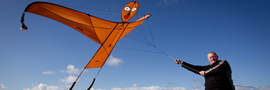 Kite enthusiast Peter Clark flying his Maori birdman version at Auckland's Orakei Marae. Photo / Sarah Ivey