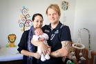 Matt Hastings, wife Reidun and newborn baby daughter Ella Elizabeth at home, Napier. PHOTO/Warren Buckland Matt Hastings, wife Reidun and newborn baby daughter Ella Elizabeth at home, Napier. PHOTO/Warren Buckland