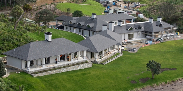 This picture, taken last year, shows Alexander Abramov's mansion taking shape at Helena Bay.
Photo / Greg Bowker