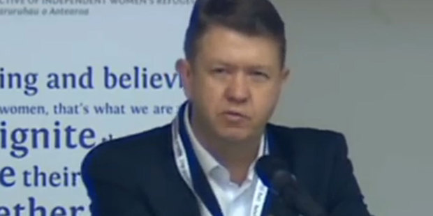 David Cunliffe delivering his 'sorry for being a man' apology.