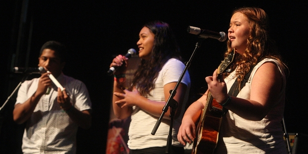 Lyric3 - from left, Tehae Clayton, 15, Kapiolani Kihi, 16, Arianna Cudby, 15, from Western Heights High School. Photo / File