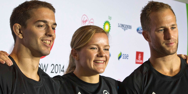 Three of New Zealand's highly-rated judo team, Ivica Pavlinic, Moira de Villiers and Ryan Dill-Russell. Photo / Greg Bowker