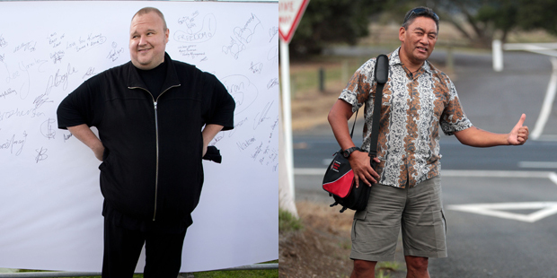 Hone Harawira and new political ally Kim Dotcom.