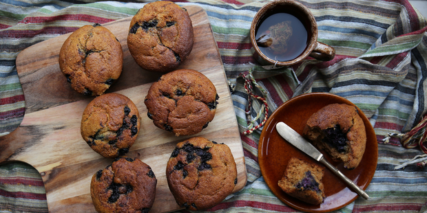Lavender, blueberry and lemon muffins. Picture / Eleanor Ozich