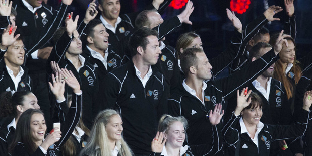 The New Zealand Commonwealth Games Team arrive into Celtic Football Park. Photo / Greg Bowker