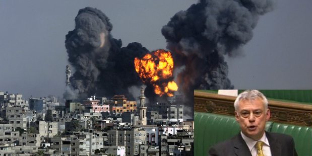 British MP David Ward, inset, has tweeted that he would fire a rocket if he lived in Gaza. Photo: AP