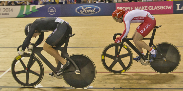 Sam Webster cruised to victory against England's Jason Kenny for his second gold. Photo / Greg Bowker