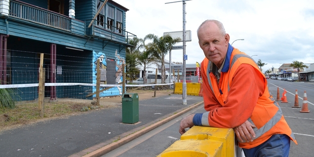 DOWN SHE COMES: Jeff Smith says there will be one last round of drinks before the Kaikohe Hotel comes down. PHOTO/DEBBIE BEADLE