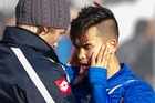 Physio Alex Gairdner puts Miles John through the concussion routine. PHOTO/Darren Taumata Physio Alex Gairdner puts Miles John through the concussion routine. PHOTO/Darren Taumata