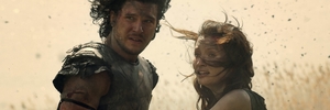 Kit Harington plays slave/gladiator Milo and Emily Browning plays his true love Cassia.