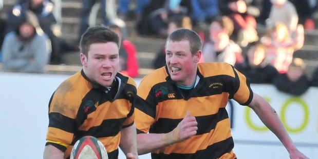 IN FORM: Robbie Anderson (with ball), new face in Wairarapa-Bush backline.