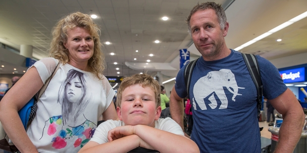 Lianne Killick, arriving with son Couper and husband Al, was angry at staff comments. Photo / Peter Meacham