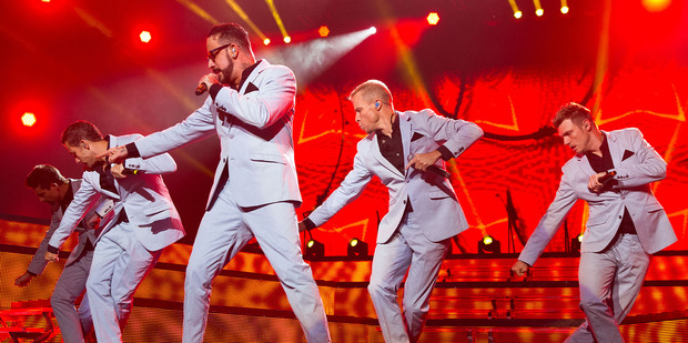 The Backstreet Boys perform in Omaha. Photo/AP