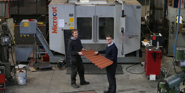 EXPORT FOCUS: Pearce Group general manager Lars Thiel-Lardon (right) with his design manager Nathan Candy, in Katikati.
PHOTO/JOHN BORREN