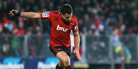 Dan Carter's calm presence was crucial for the Crusaders as they set about dismantling the Sharks. Photo / Getty Images