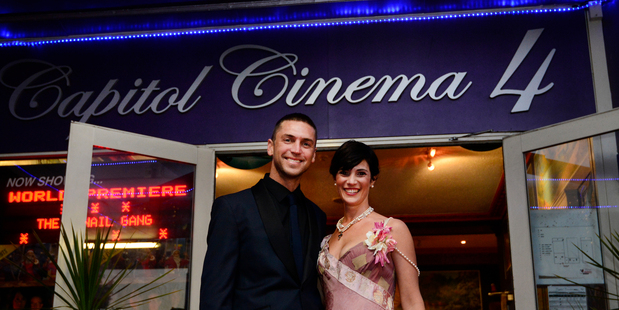Z-Nail Gang world premiere at Capitol Cinema, Te Puke. Director Anton Steel (left) and producer Kylie DellaBarca Steel