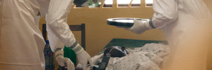 Health workers are among the most vulnerable to contracting Ebola. Another leading virologist treating patients, Dr Sheik Humarr Khan, has died. Photo / AP