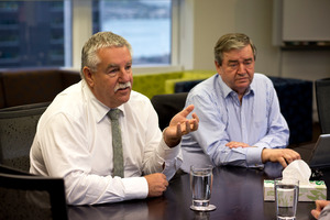 Abano Healthcare chairman Trevor Janes (R) and Abano chief executive Alan Clarke (L). NZH pic