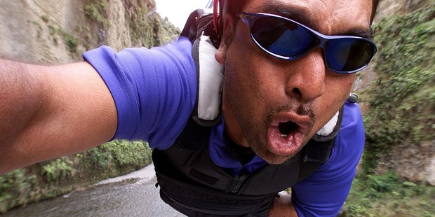 Bungy jumpmaster Darryn McClutchie flies at up to 160km/h as he tests the Mokai Gravity Canyon. Photo / Glenn Jeffrey