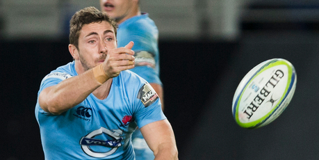 Waratahs halfback Nick Phipps delivered quality cover tackles. Photo / Greg Bowker
