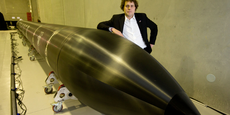 Rocket Lab founder Peter Beck at the unveiling of the Electron the worlds first Carbon composite launch vehicle.
