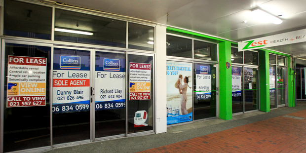 Vacant shops in Hastings CBD.
